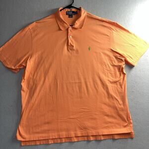 Polo Ralph Lauren Shirt Mens Size XXL Orange Short Sleeve 100% Pima Cotton